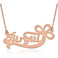 İndigo Takı Rose Çiçek Desenli İsimli Gümüş Kolye