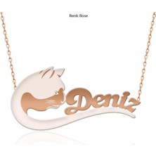 İndigo Takı İsimli Kedi Gümüş Kolye