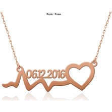 İndigo Takı Tarihli Kalp Ritmi Gümüş Kolye