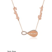 İndigo Takı İsimli Kişiye Özel Tarihli Sonsuzluk Gümüş Kolye