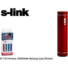 S-Link Ip-725 Kırmızı 2600Mah Pilli Şarj Cihazı Şarj Aleti Taşınabilir Pil Şarj Cihazı