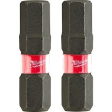 Milwaukee Shockwave Vidalama Bits Ucu (2'li Paket) Hex 6mm