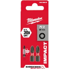 Milwaukee Bits Uç Ph2 25 mm 2'li Paket Shockwave