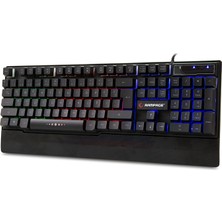 Rampage KB-R66 USB Gökkuşağı Aydınlatmalı Q Multimedia Oyuncu Klavye