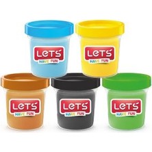 Let's Yol İnşaatı Seti 5 x 75 gr Oyun Hamuru Ve 20 Parça Modelleme Kalıbı