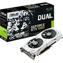 Asus DUAL Nvidia GeForce GTX 1060 6GB OC 192Bit GDDR5 (DX12) PCI-E 3.0 Ekran Kartı DUAL-GTX1060-O6G