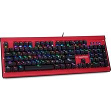 Rampage KB-R19 Manly Kırmızı USB RGB Aydınlatmalı Q Mekanik Oyuncu Klavye