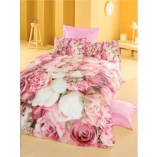 Komfort Home 3D Çift Kişilik Pamuk Saten Nevresim Takımı