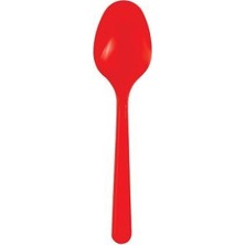 Partici Kırmızı Plastik Kaşık