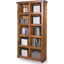 Endüstriyel Tasarım Country Masif Ahşap Kitaplık