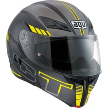 Agv Compact St Multi Plk Seattle Matt Black Silver Yellow Çene Açılır Kask - Pinlock Dahil