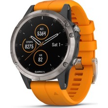 Garmin fenix 5 Plus Sapphire Titanyum Solar Turuncu