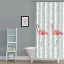 Prado Flamingos Banyo Perdesi, Duş Perdesi 180x200cm