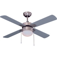 Kaşkar Aydınlatmalı 4 Kanatlı Tavan Vantilatörü Gri L42015