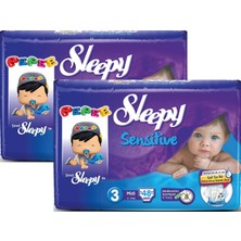 Sleepy Sensitive Bebek Bezi 3 Beden Midi Jumbo Paket 48X2 96 Adet