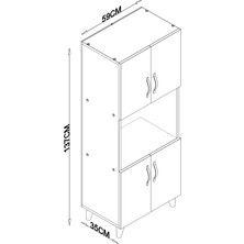 Aeka -1066 Buse 4 Kapaklı Çok Amaçlı Dolap