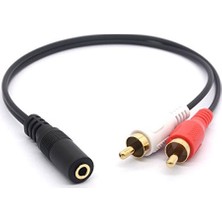 Stereo 3,5Mm Dişi - 2X Rca Erkek Ses Çevirici Kablo