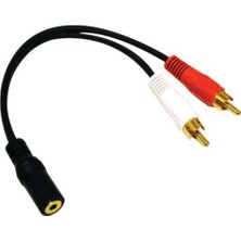 Stereo 3,5Mm Dişi - 2X Rca Erkek Ses Çevirici Kablo