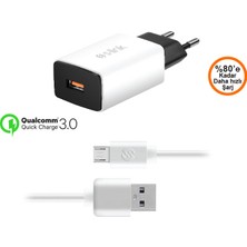 S-Link Qualcomm 3.0 Hızlı Ev Şarjı Ve Micro USB Data Şarj Kablosu AND-QC22B