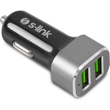 S-Link Swapp Çift USB Çıkışlı 3.1A Metal Araç Şarj Cihazı SW-AHC36M