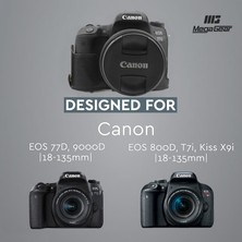 MegaGear Canon T6s,T7i,Kiss X9i,77D,760D Suni Deri Kamera Çantası