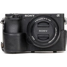 MegaGear Sony Alpha A6500 (16-50 mm) Suni Deri Kamera Çantası