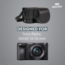 MegaGear Sony Alpha A6500 (16-50 mm) Suni Deri Kamera Çantası