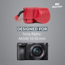 MegaGear Sony Alpha A6500 (16-50 mm) Suni Deri Kamera Çantası