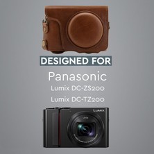 MegaGear Panasonic Lumix DC-TZ200 Gerçek Deri Kamera Çantası