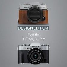 MegaGear Fujifilm X-T10, X-T20, X-T30 Suni Deri Kamera Çantası (16-50mm / 18-55mm)