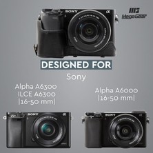 MegaGear Sony Alpha A6000 A6300(16-50mm) Suni Deri Kamera Çantası