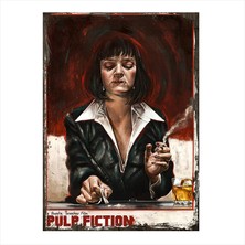 Cakasepetim Ahşap Tablo Pulp Fiction Ucuz Roman