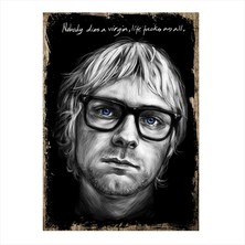 Cakasepetim Ahşap Tablo Kurt Cobain Nobody  Dies