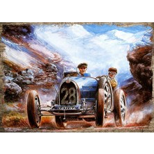 Cakasepetim Ahşap Tablo Geçmişteki Yarış Otomobili