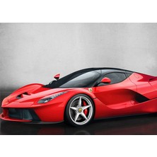 Cakasepetim Ahşap Tablo Kırmızı Renk Ferrari