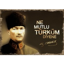 Cakasepetim Ahşap Tablo Atatürk İmza ve Sözü