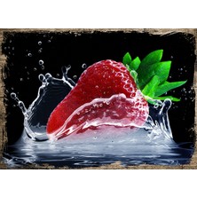 Cakasepetim Ahşap Tablo Su ile Gelen Çilek