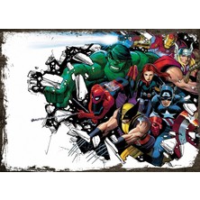Cakasepetim Ahşap Tablo Marvel  Karakterler
