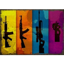 Tablomega Ahşap Tablo Cs Go Silah Çeşitleri