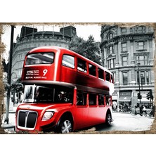 Cakasepetim Ahşap Tablo Londra Sembolü Otobüs