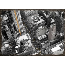Cakasepetim Ahşap Tablo Tepeden New York Şehri