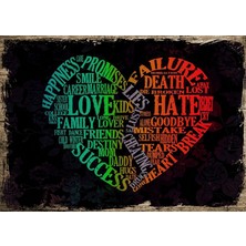 Cakasepetim Ahşap Tablo Sevgi Yazılı Kalp