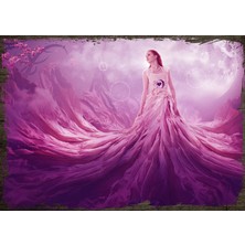 Cakasepetim Ahşap Tablo Elbisesi Doğa Fügürlü Kadın