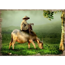 Cakasepetim Ahşap Tablo Angon Kebo