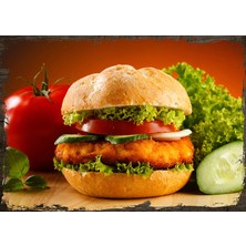 Tablomega Ahşap Tablo Ham Burger