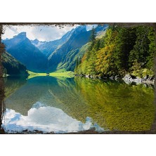 Tablomega Ahşap Tablo Orman  Gölet