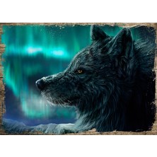 Cakasepetim Ahşap Tablo Kara Asil Kurt