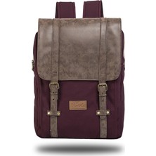 Fudela NYP Burgundy Backpack Laptop Bölmeli Sırt Çantası