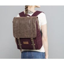 Fudela NYP Burgundy Backpack Laptop Bölmeli Sırt Çantası