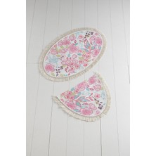Chilai Home Dolce Oval 2'li Set Banyo Halısı Yıkanabilir, Kaymaz Taban Djtbanyo